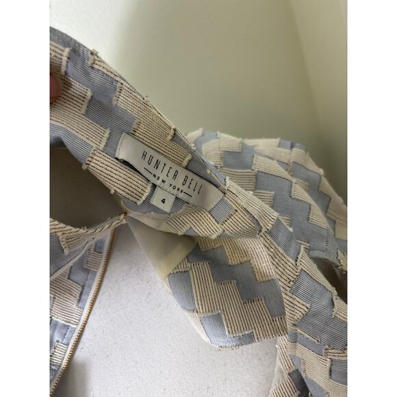 Hunter Bell Light Blue and White Sleeveless A Line Zip Dress Sz 4 - Picture 4 of 4